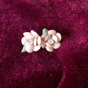 Clay Flower Post Earrings